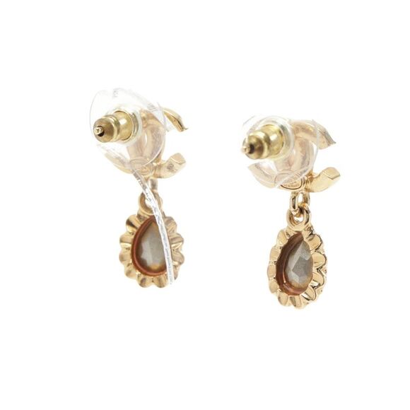 Pre Loved Chanel Coco Mark Gold Plated Earrings in Good Condition Women - Picture 3 of 6